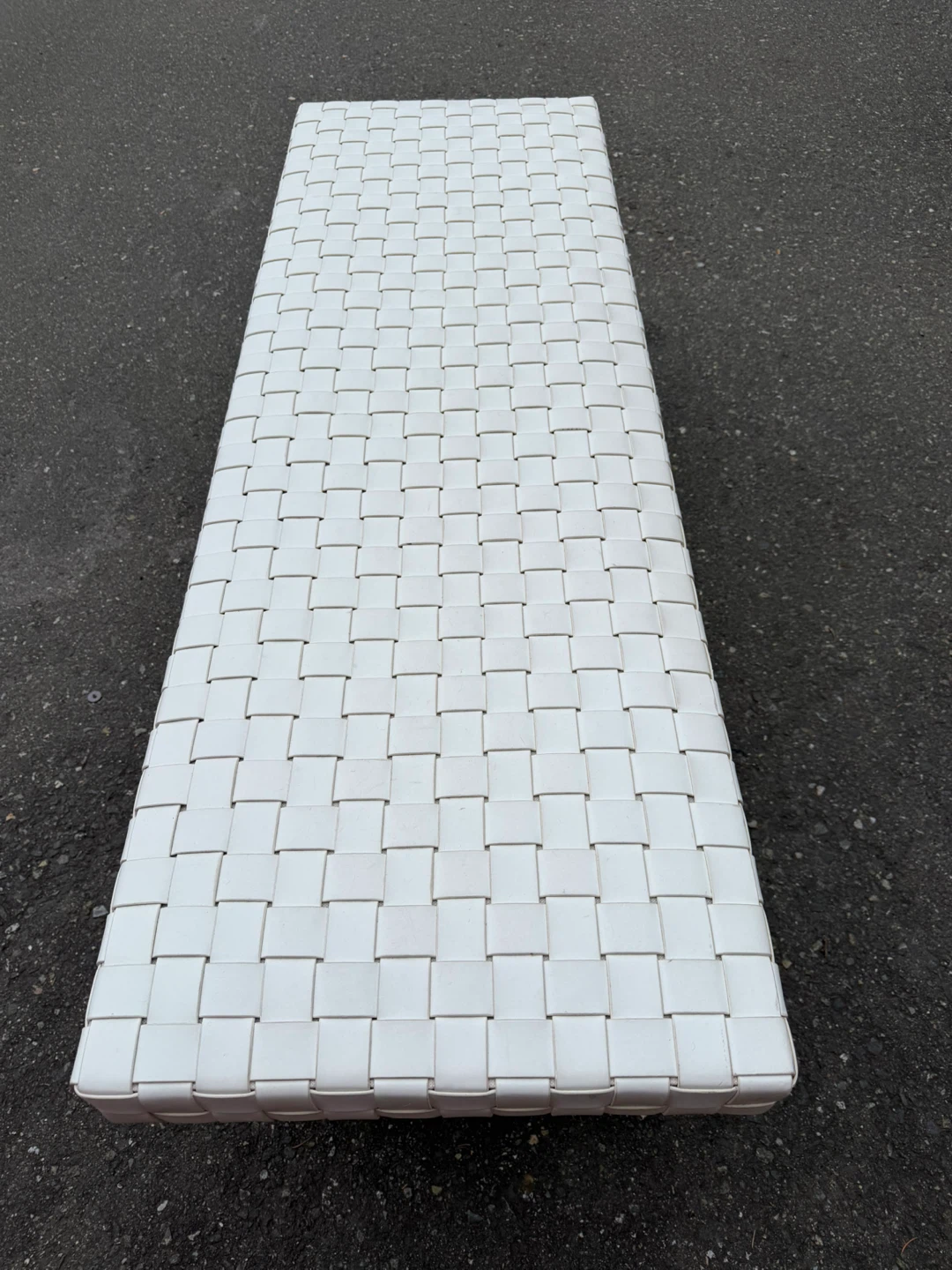 High end white leather bench - photo 2