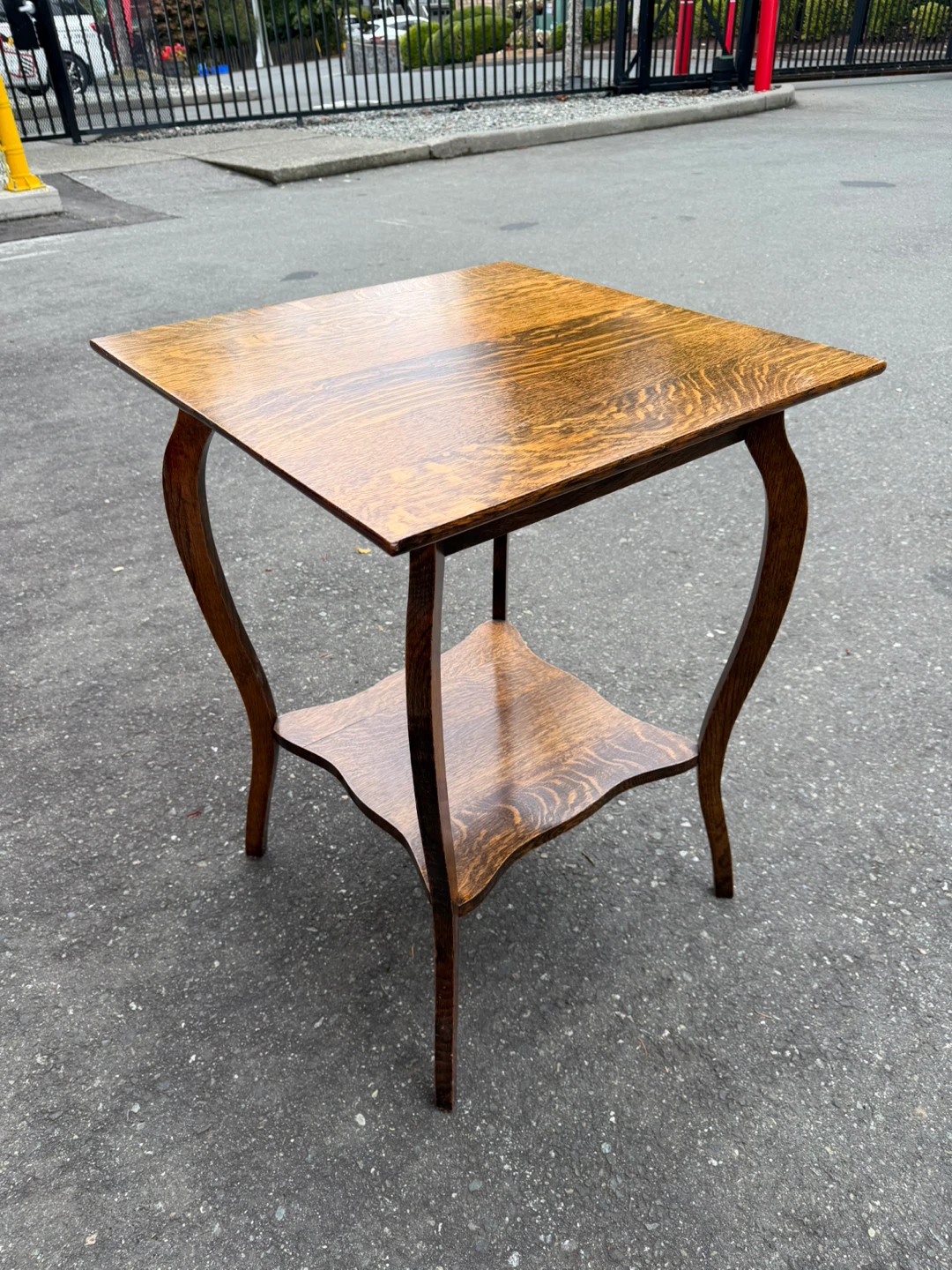 Antique Tiger Oak Side Table