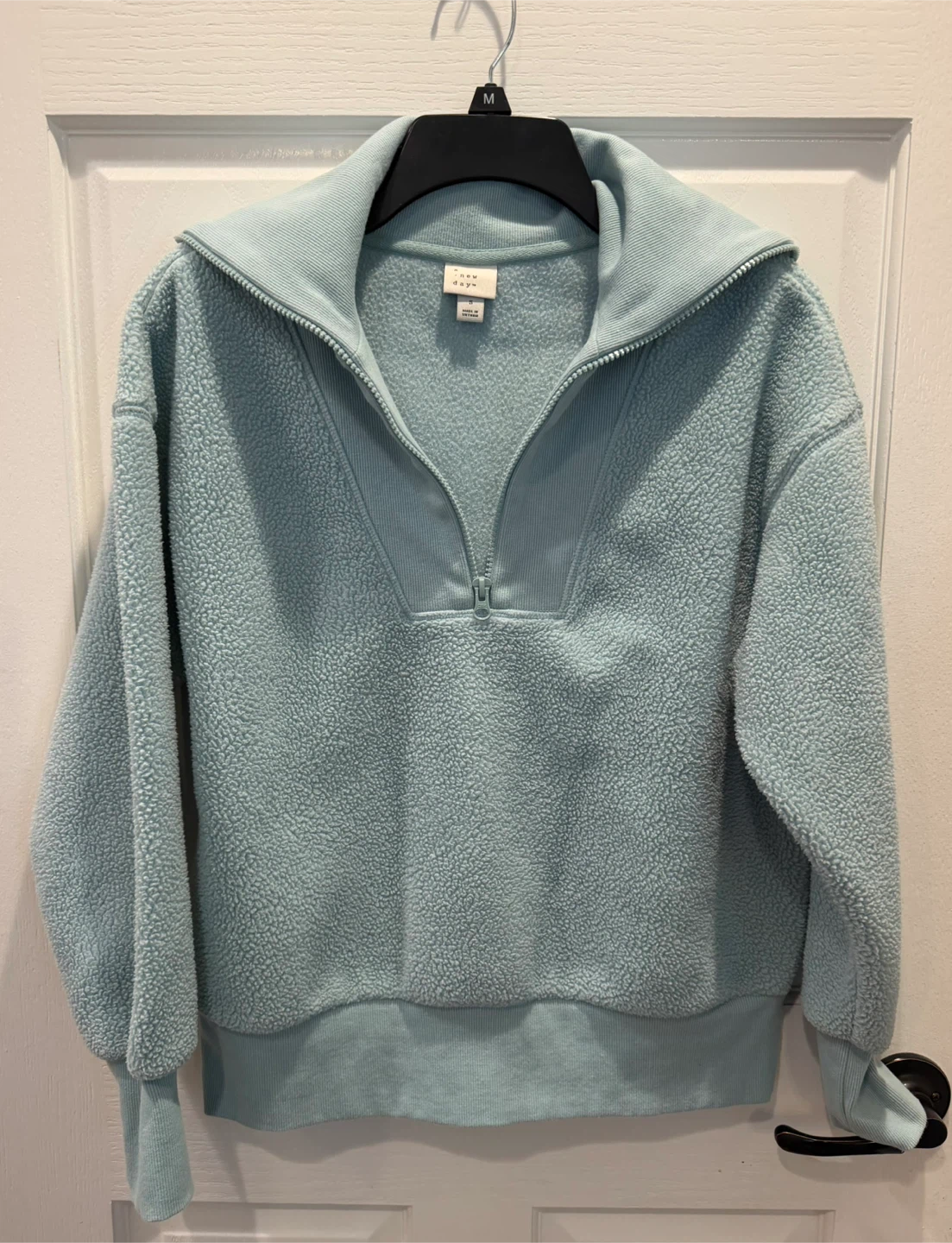 Women’s Small Light Blue Quarter-Zip Pullover Sherpa