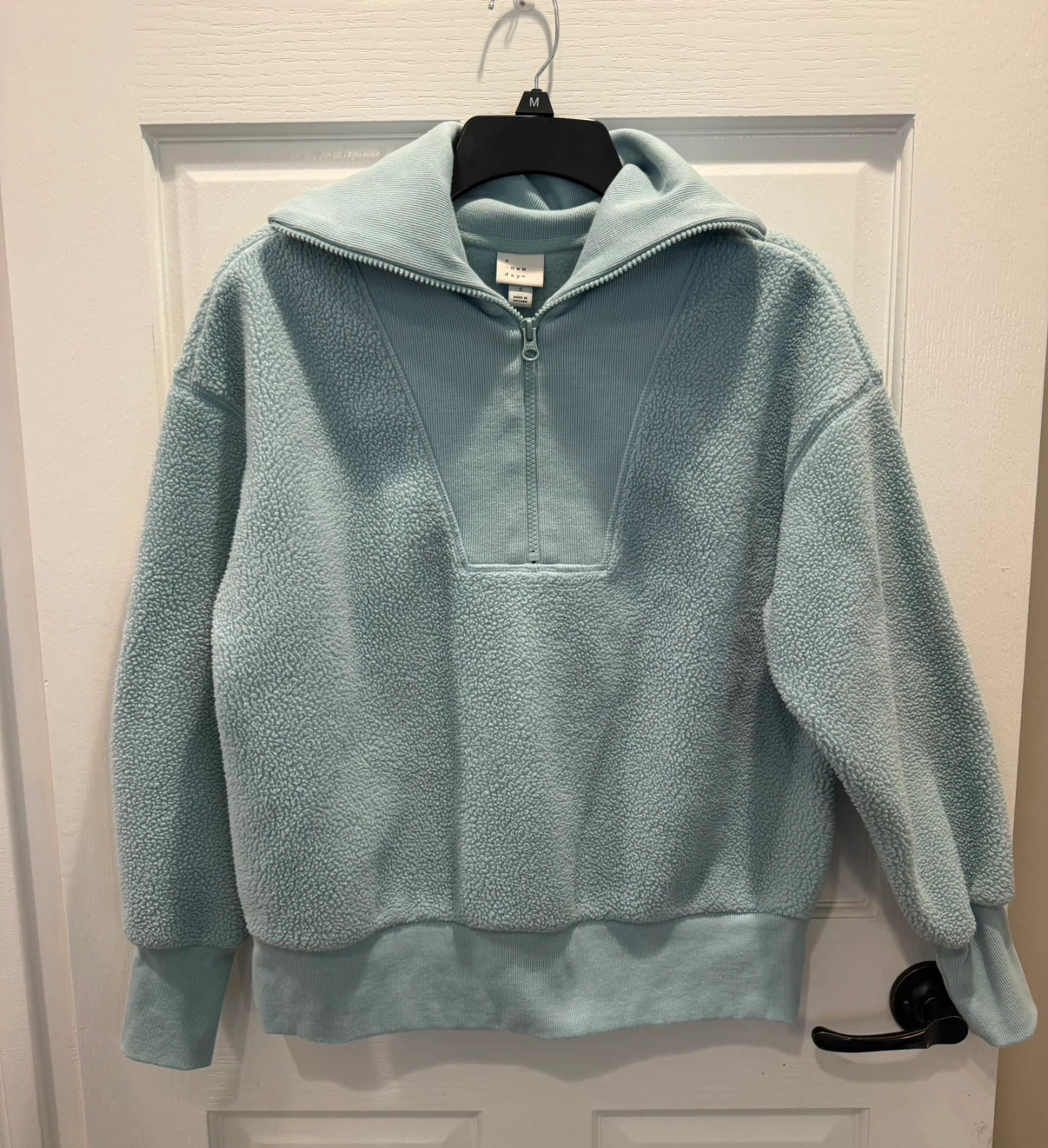 Women’s Small Light Blue Quarter-Zip Pullover Sherpa - photo 2