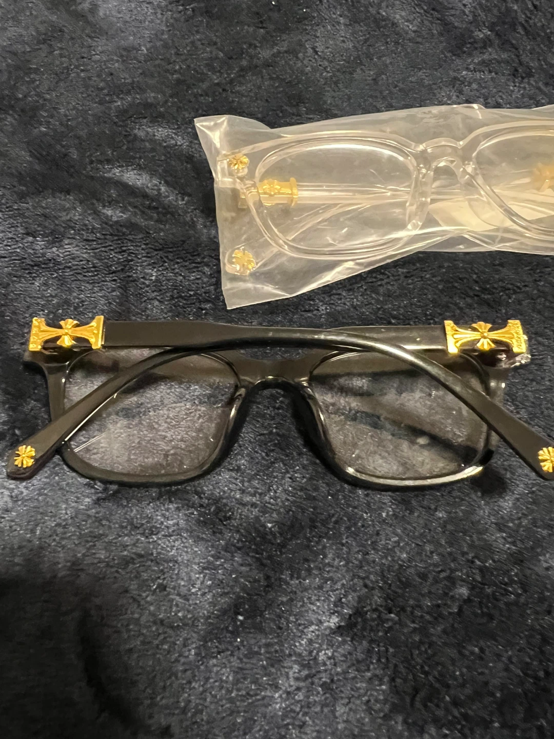 Chrome heart glasses