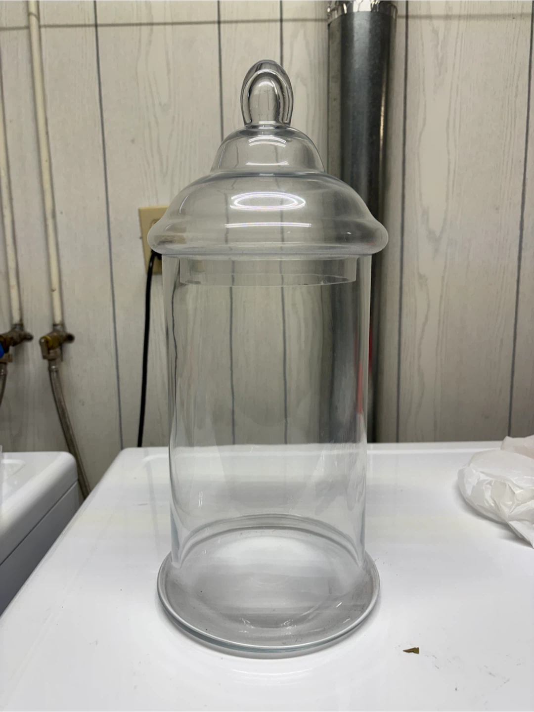 Large Clear Glass Apothecary Storage Jar