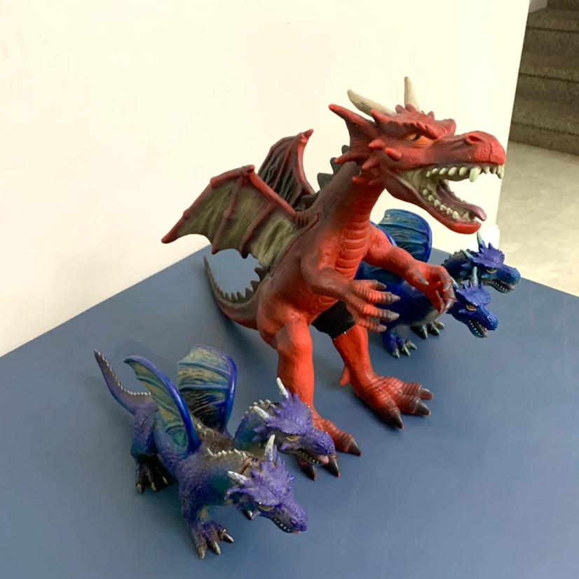 3 Dragon Toy Figures Kids Fantasy Dinosaurs Monsters Action Toys