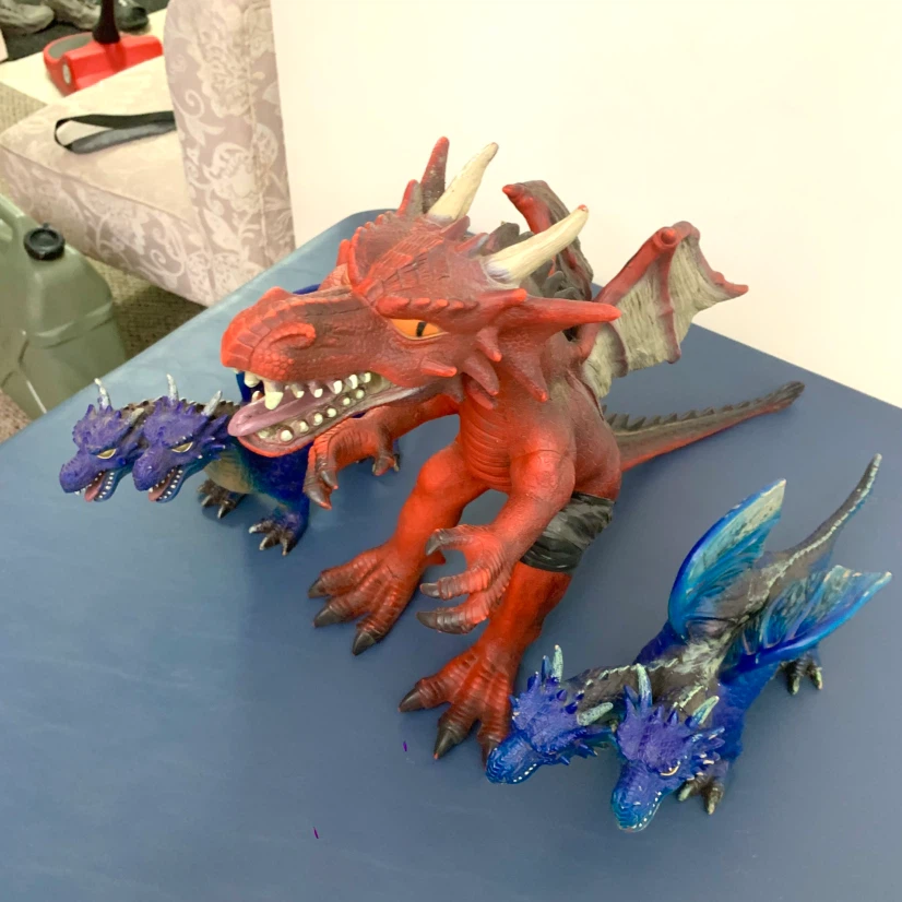 3 Dragon Toy Figures Kids Fantasy Dinosaurs Monsters Action Toys - photo 3