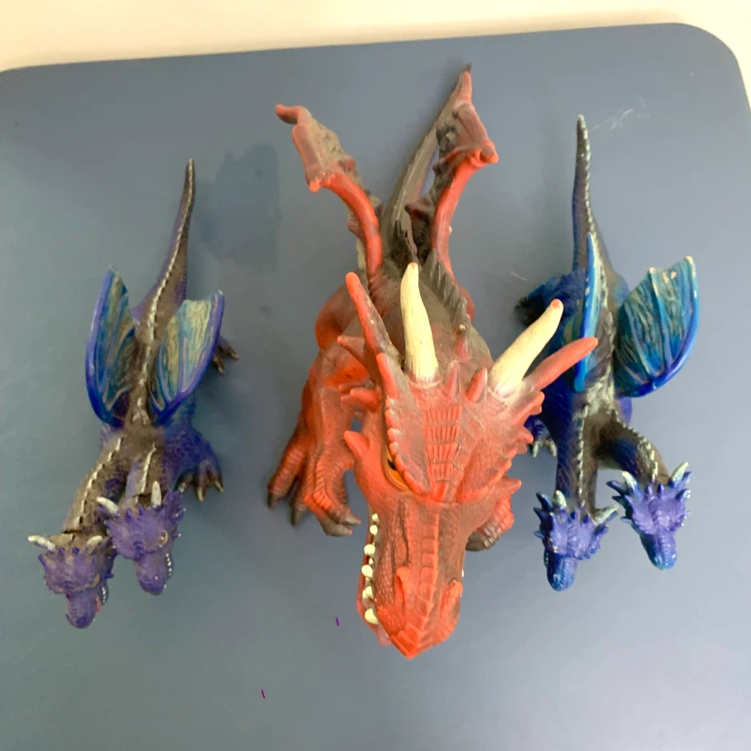 3 Dragon Toy Figures Kids Fantasy Dinosaurs Monsters Action Toys - photo 4