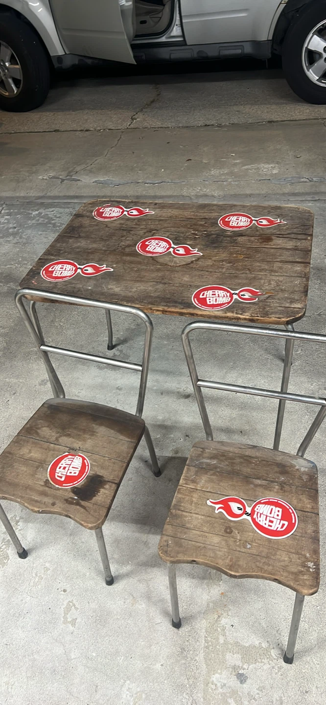 Cherry Bomb Folding Table and Chairs Set