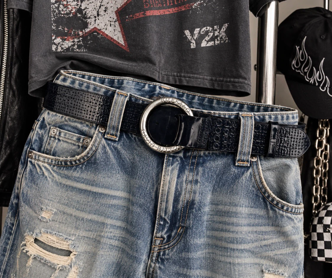 Buffalo David Britton y2k, black logo belt oversized - photo 3