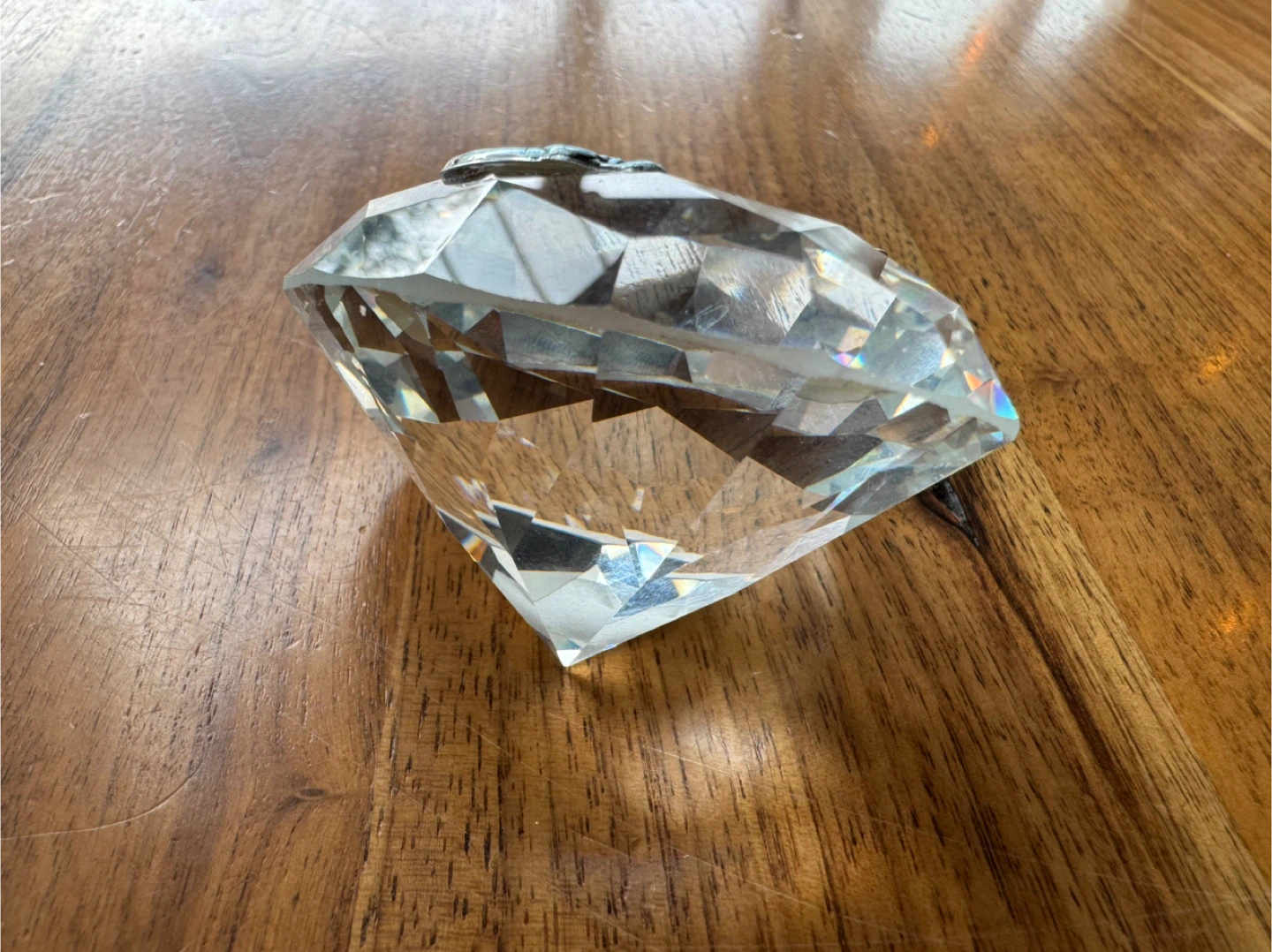 Italian Faceted Crystal Paperweight with Sterling Silver - photo 2