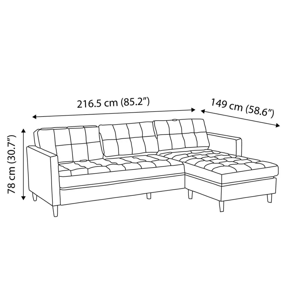 Mid-Century Modern Faux Leather Sectional Sofa - photo 4