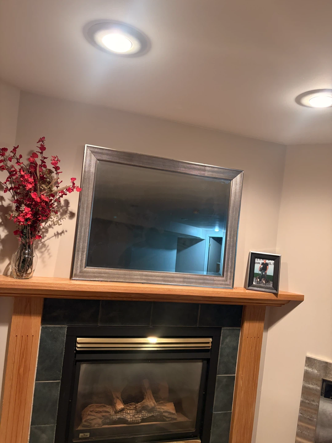 Silver bezelled mirror