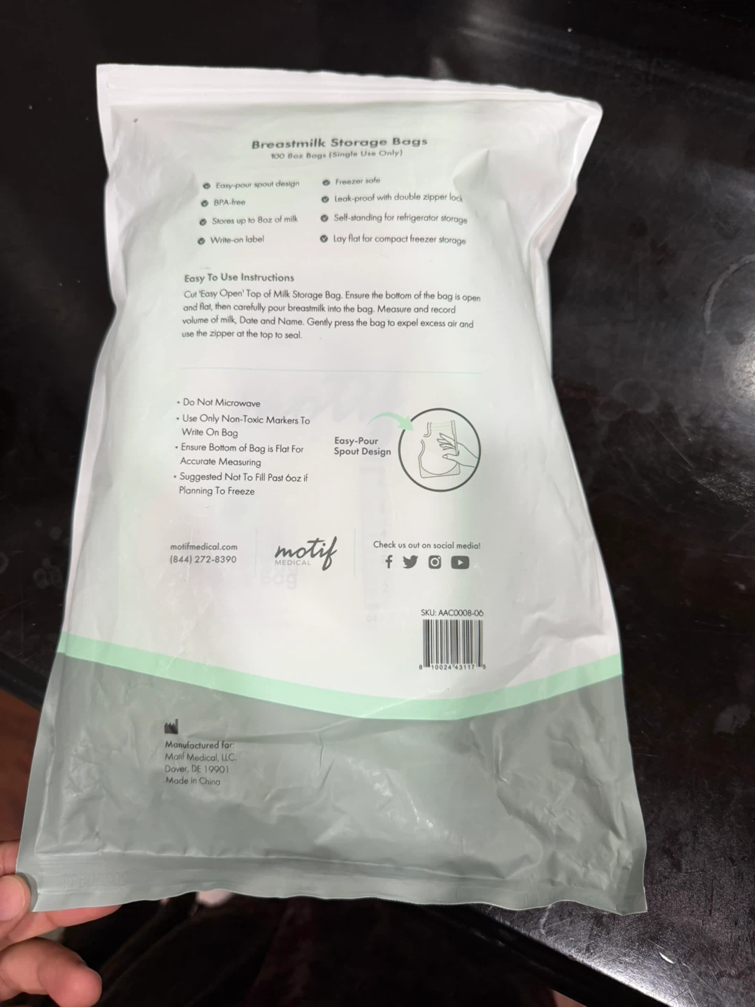 Motif Medical Breastmilk Storage Bags - 100 Count - photo 2