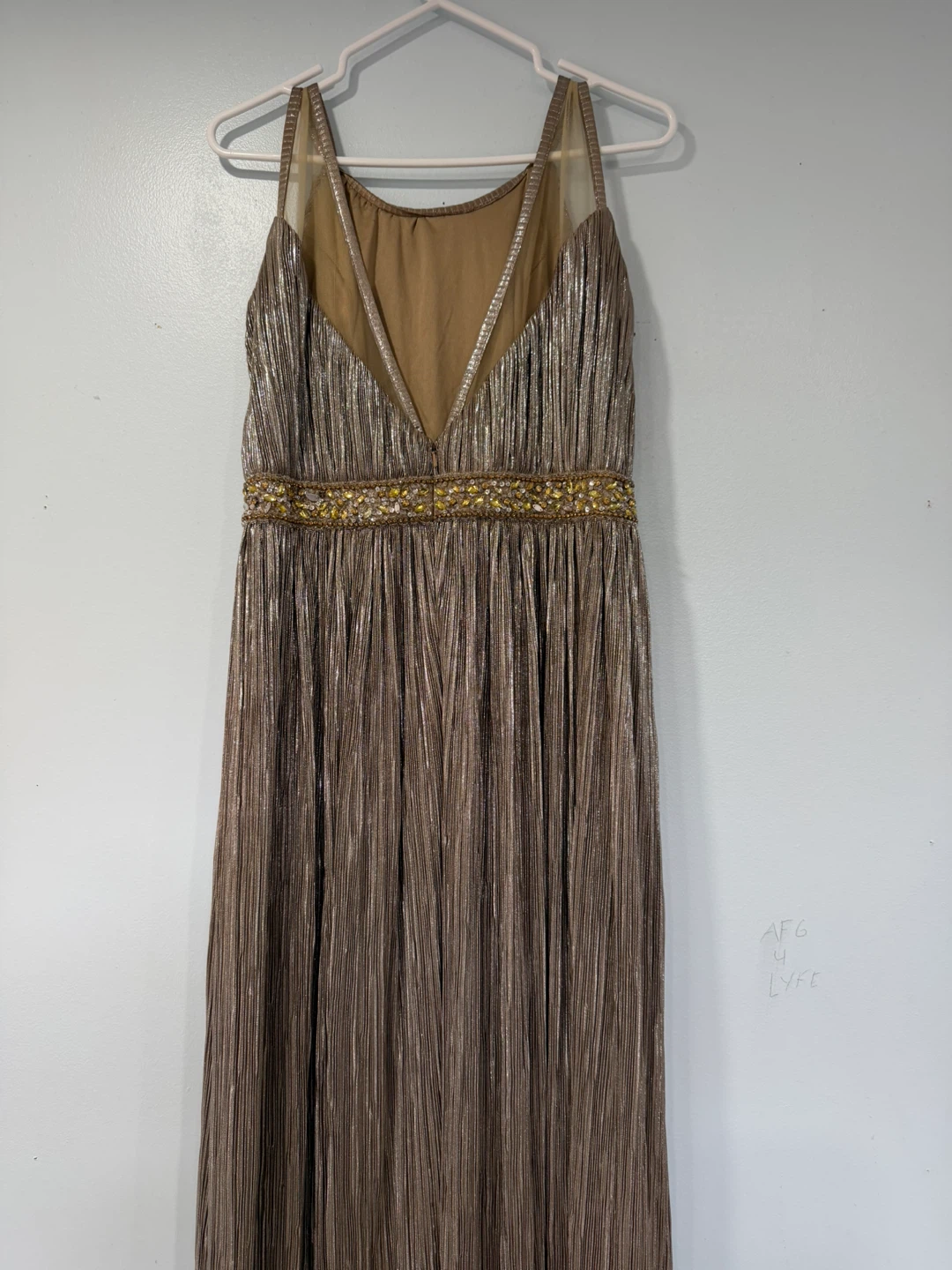 Gold Beaded Maxi Dress - photo 4