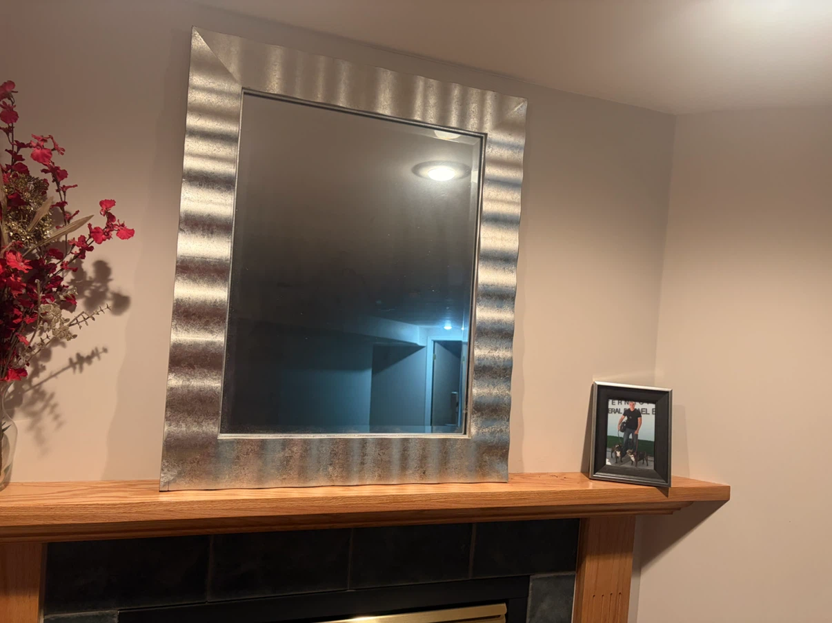 Modern Silver Embellished Mirror