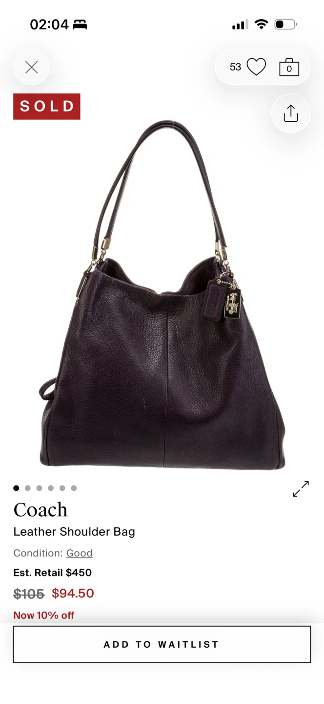 Coach Leather Shoulder Bag
