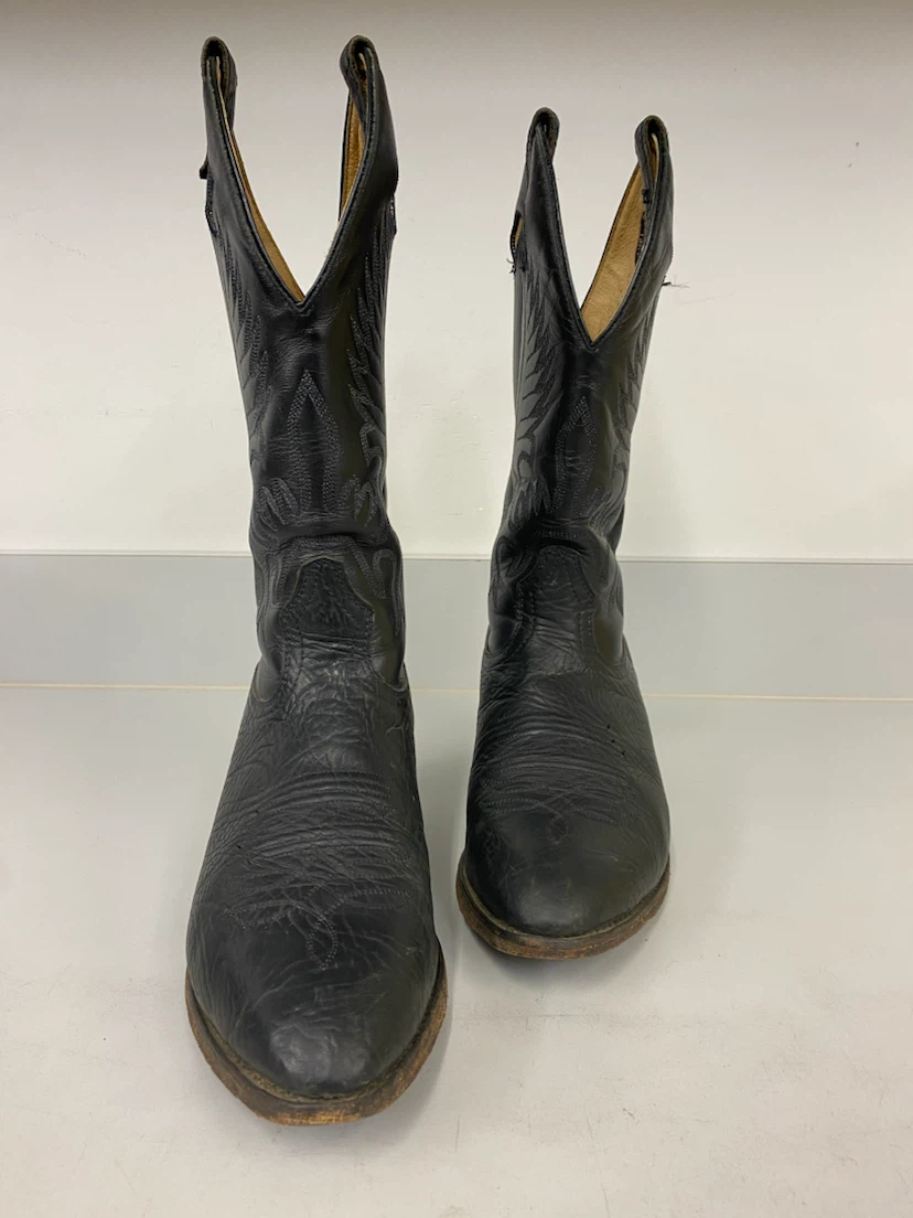 Boulet Black Leather Buckaroo Cowboy Boots Women’s - 8/8.5 - photo 2