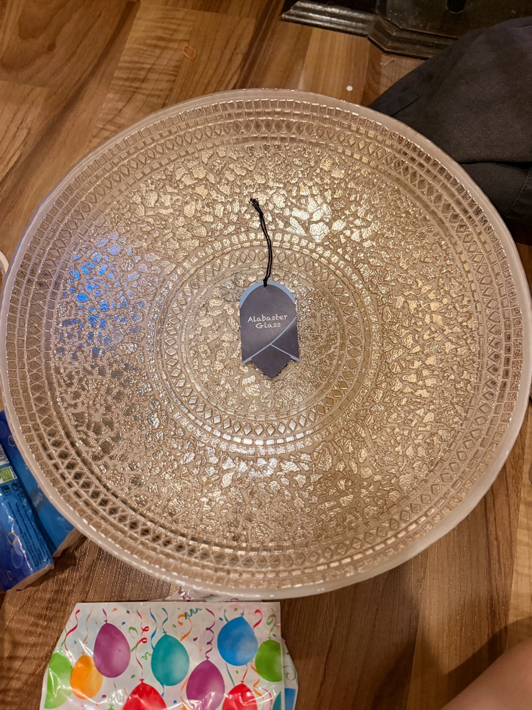 New Alabaster Glass Decorative Bowl
