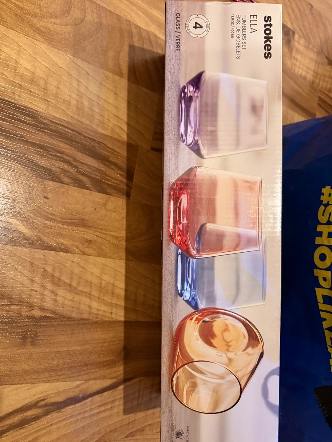 New in Box Stokes Ella Tumblers Set - 4pc Glass Set