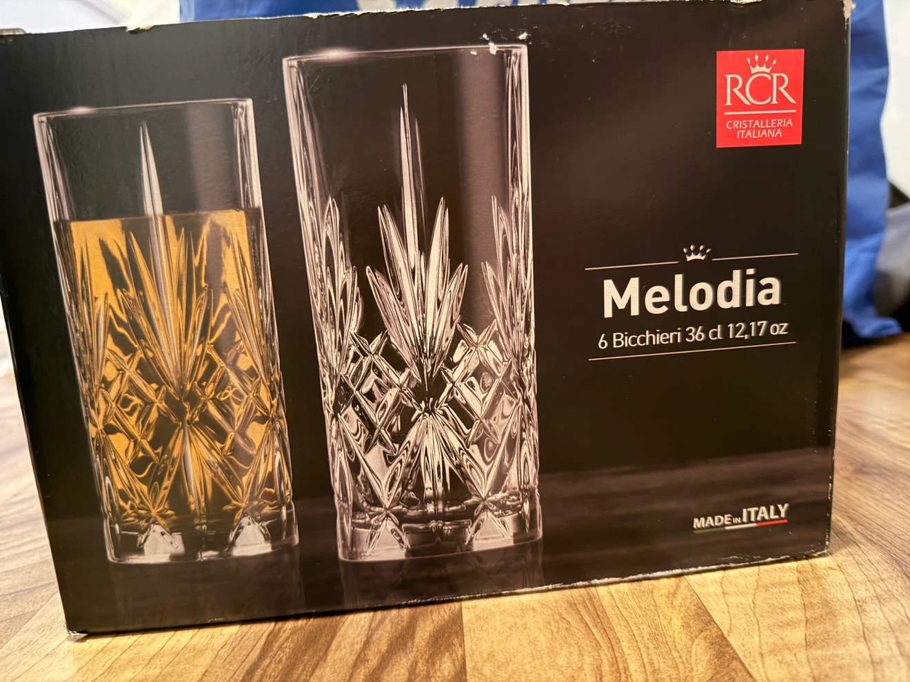 New in box RCR Melodia 6 Glasses 36cl