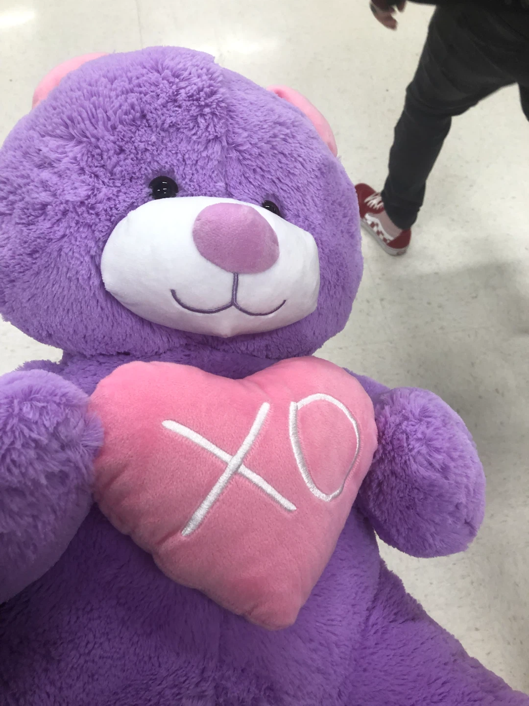 Large Purple Teddy Bear with Pink "XO" Heart - photo 2
