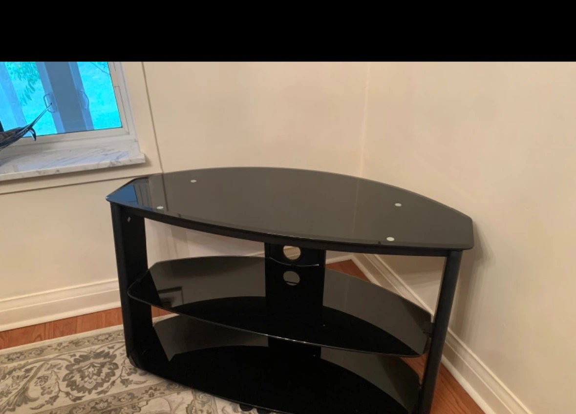Black Glass TV Stand