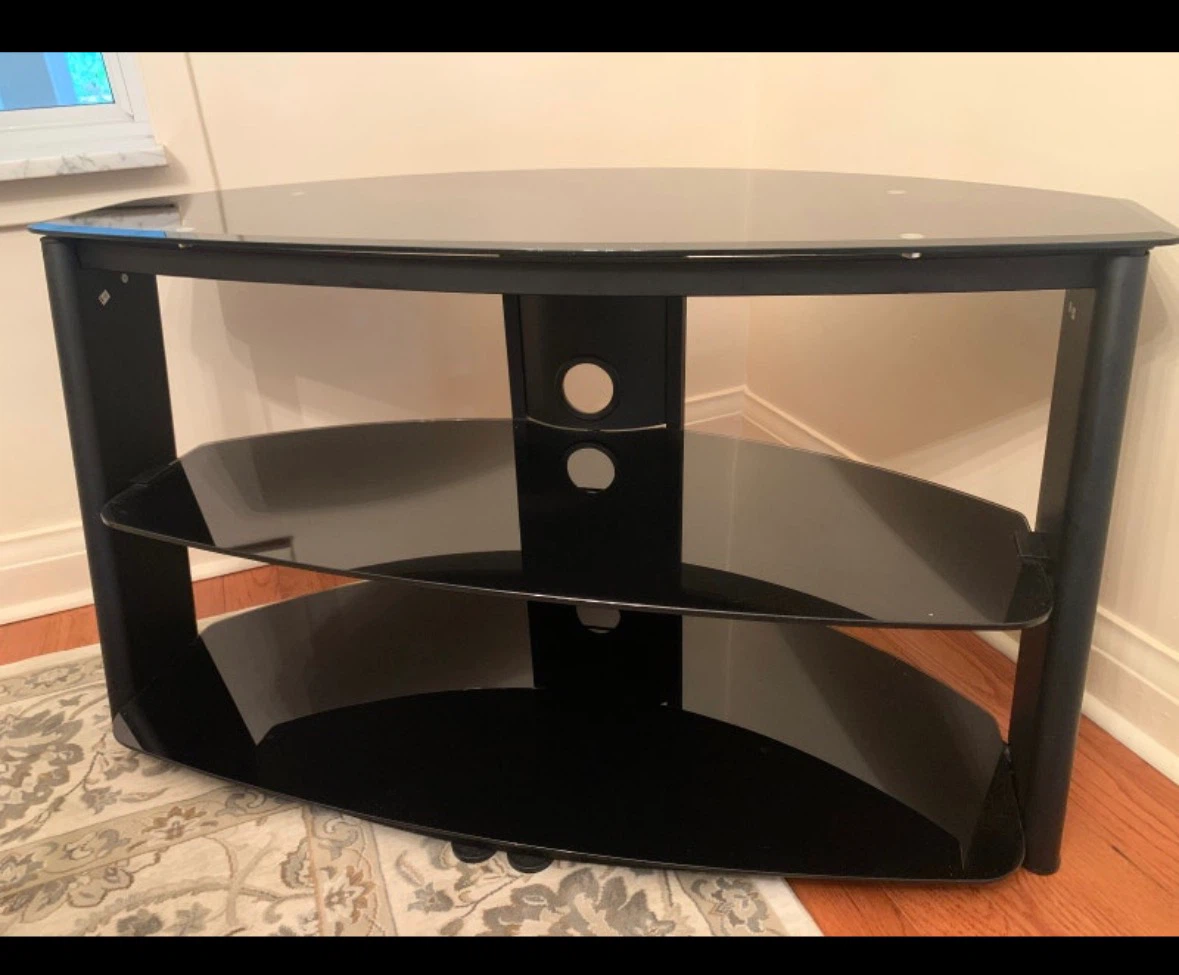 Black Glass TV Stand - photo 2