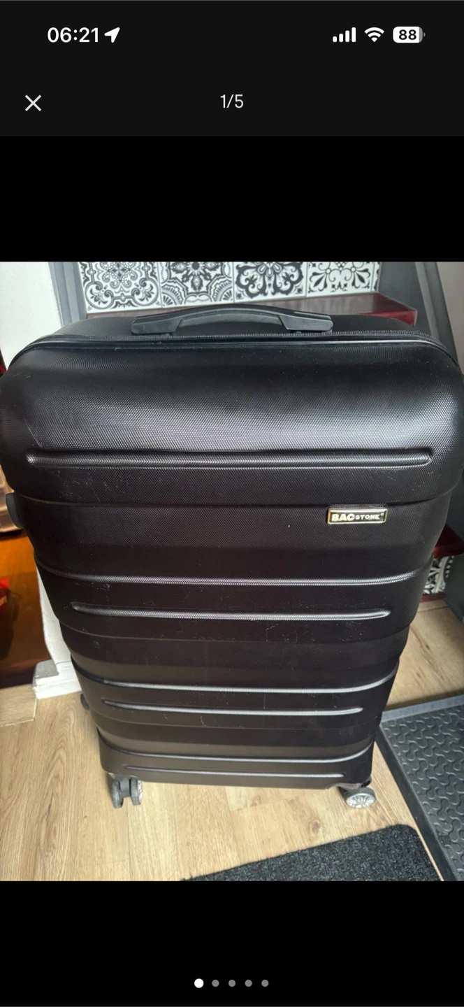 Bacstone black carry-on suitcase