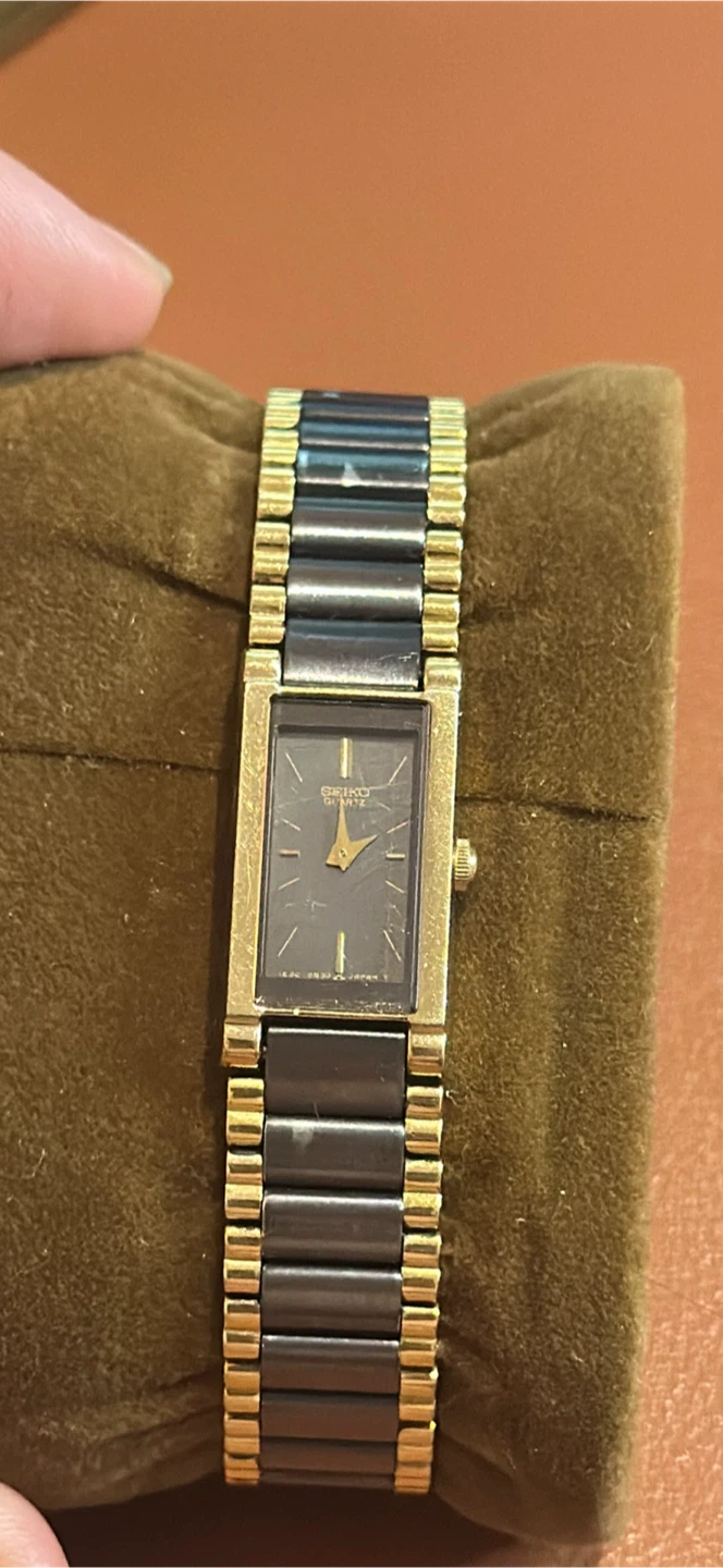 Seiko Quartz Two-Tone Rectangular Watch