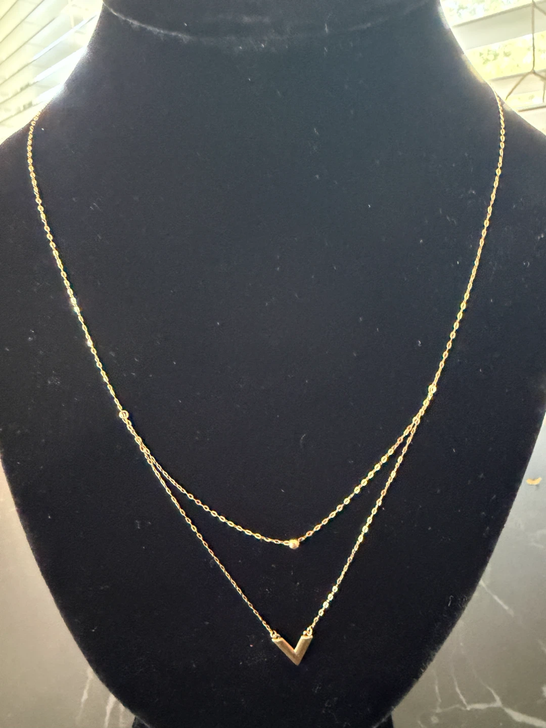 Layered Gold V Necklace