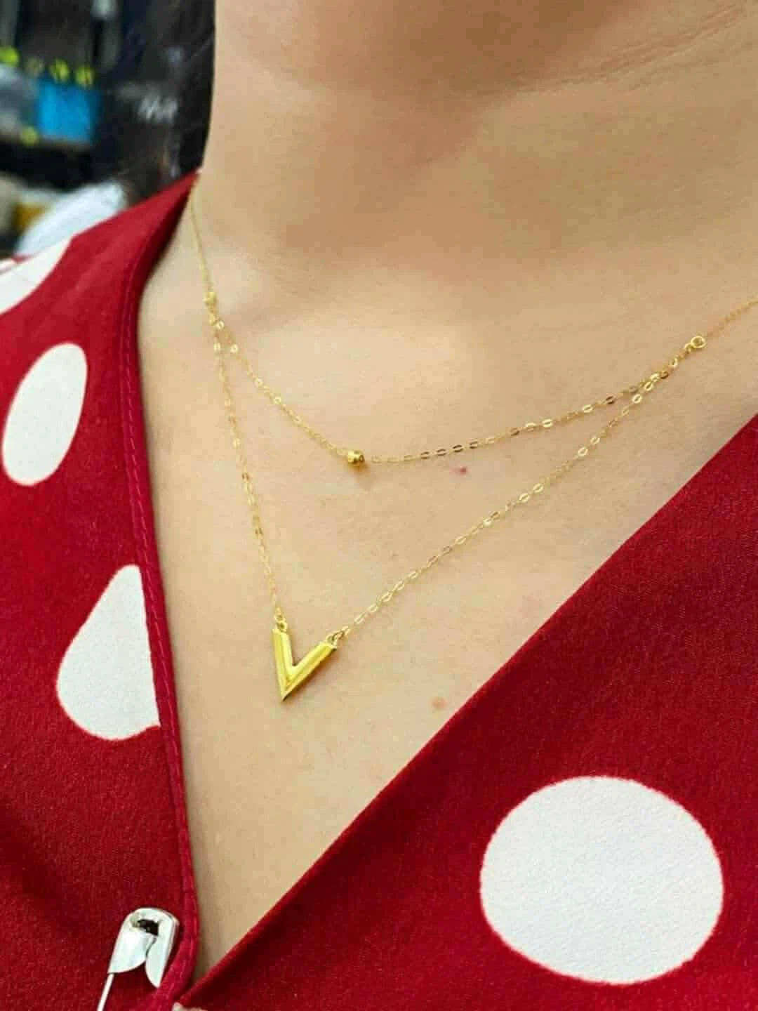 Layered Gold V Necklace - photo 5