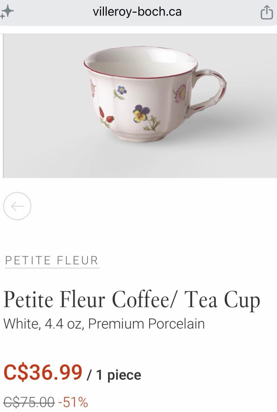 Villeroy & Boch: 5 Petite Fleur tea/coffee cups - photo 4