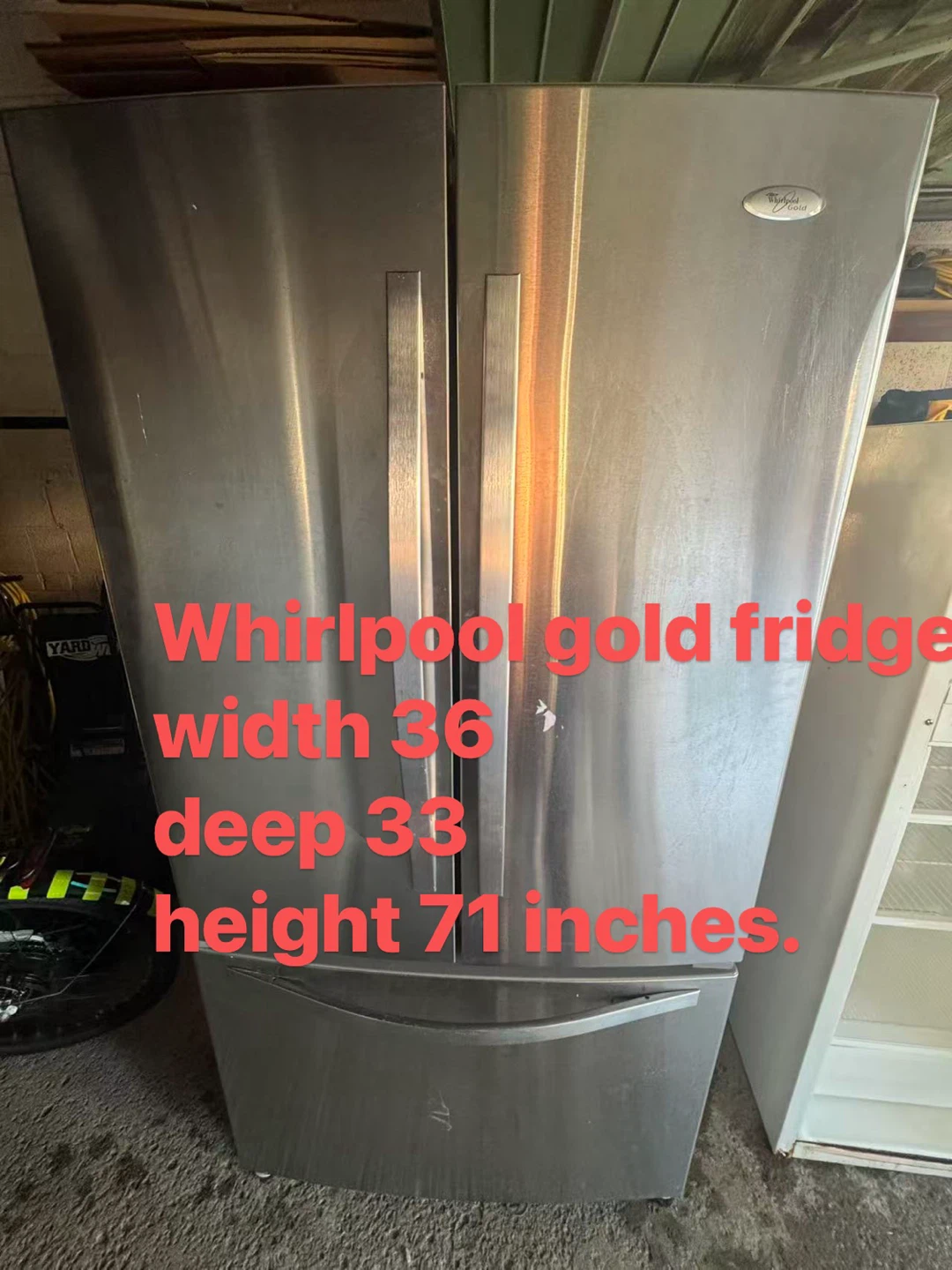 Good condition whirlpool French door fridge $350