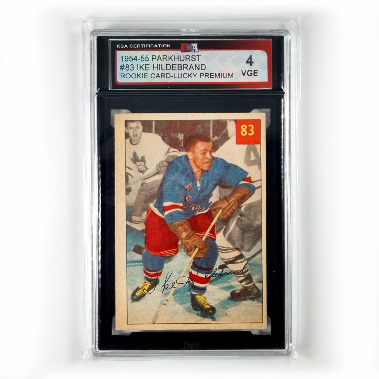 1954 Parkhurst #83 Lucky Premium Ike Hildebrand RC KSA 4