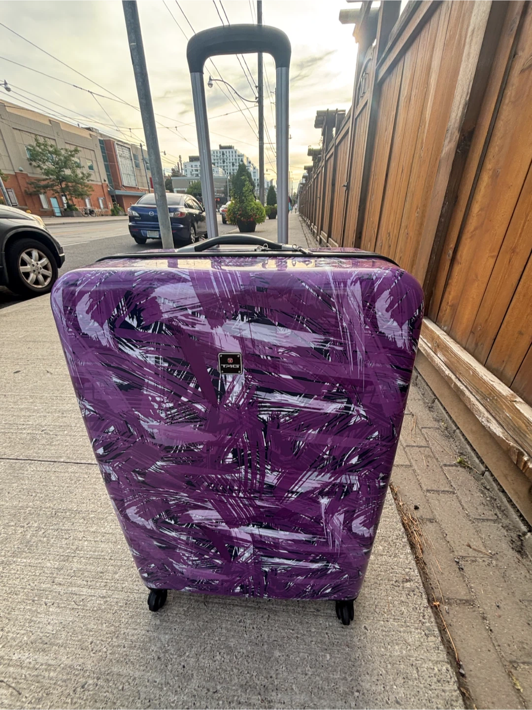 TAG Purple Abstract Print Hardside Spinner Luggage - photo 2