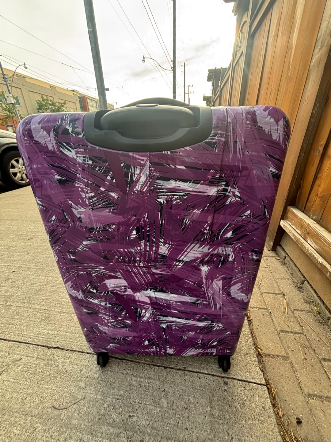 TAG Purple Abstract Print Hardside Spinner Luggage - photo 4