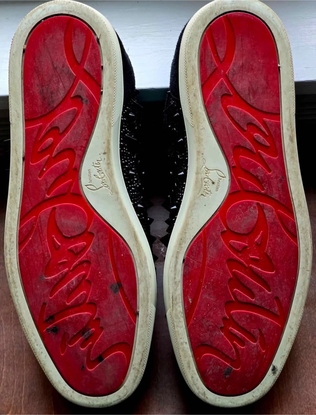 Christian Louboutin Black Suede Spiked Sneakers - photo 3