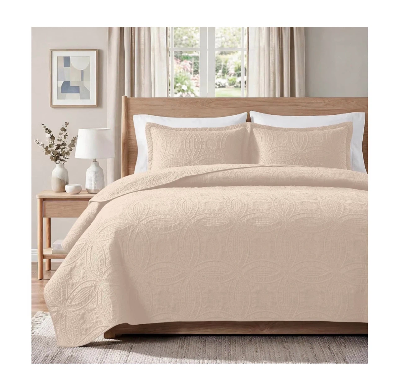 Brand new 3pcs,96x90in bedspreads Queen Size Quilts - photo 3