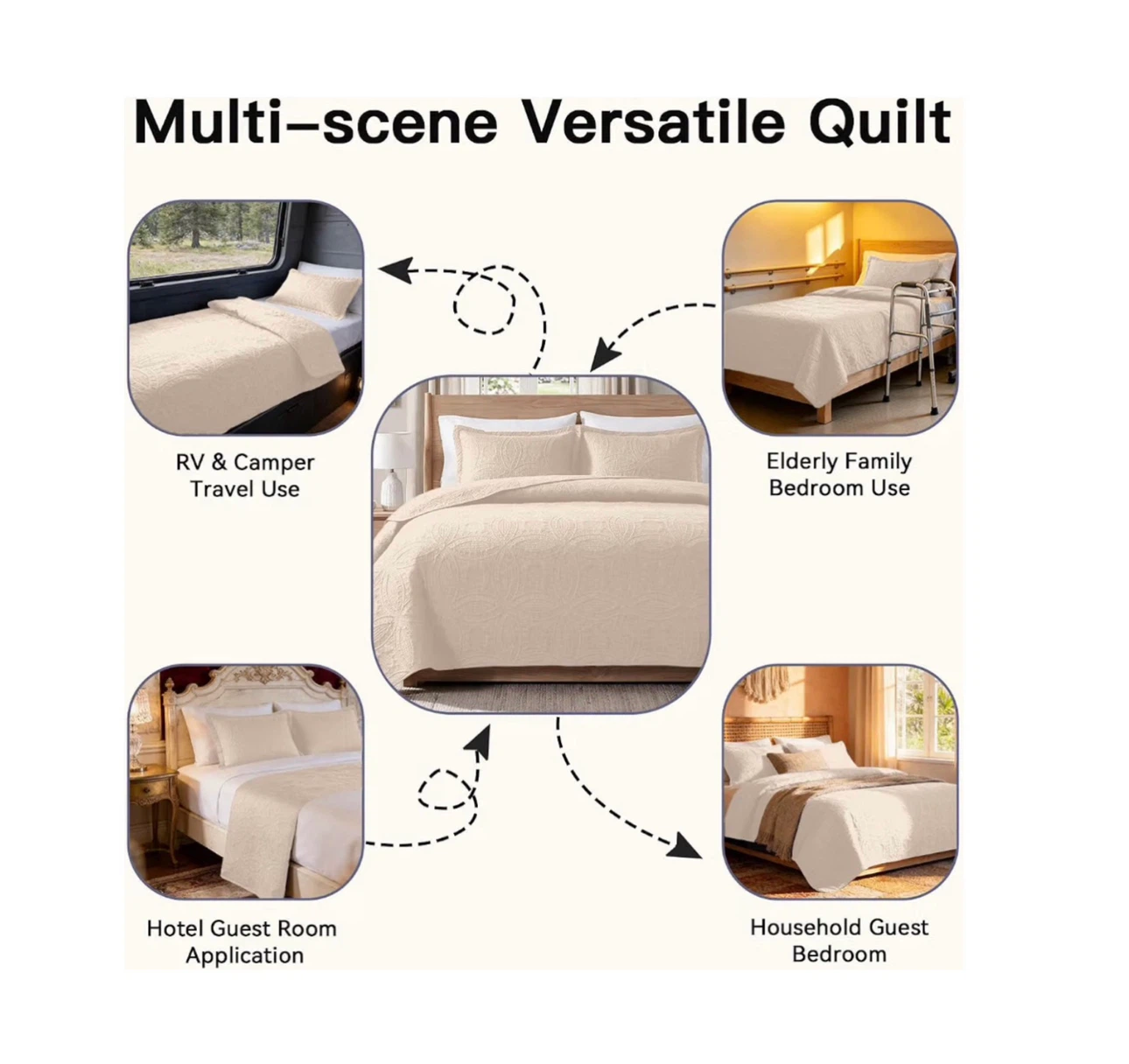 Brand new 3pcs,96x90in bedspreads Queen Size Quilts - photo 4