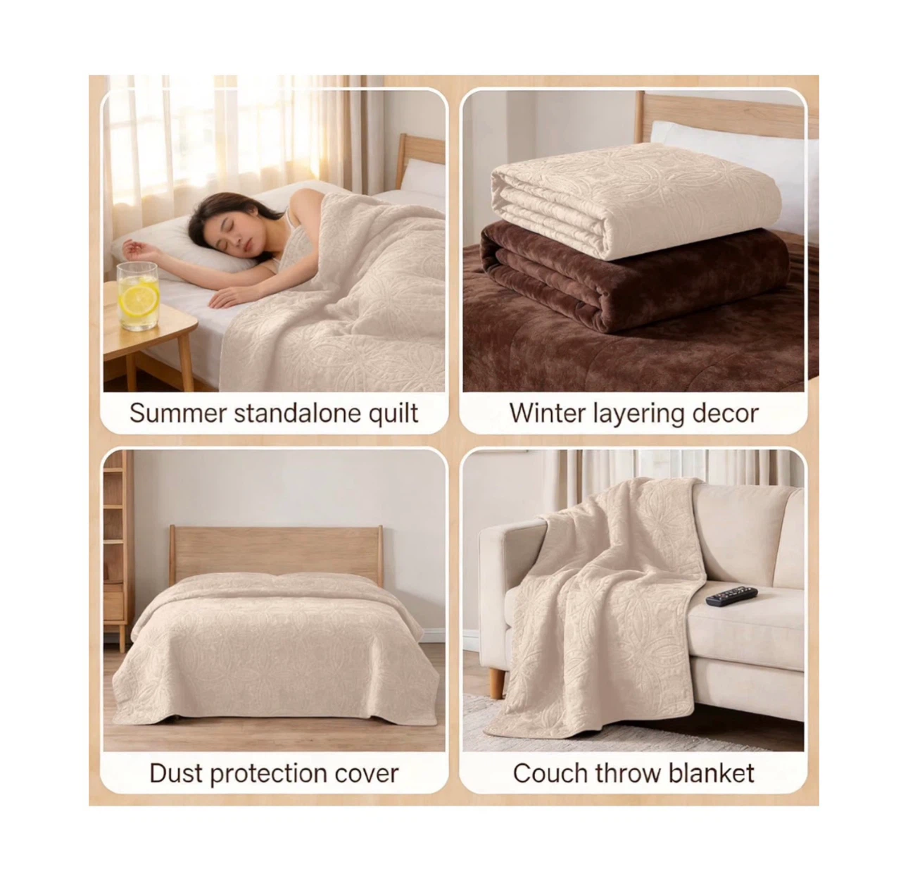Brand new 3pcs,96x90in bedspreads Queen Size Quilts - photo 5