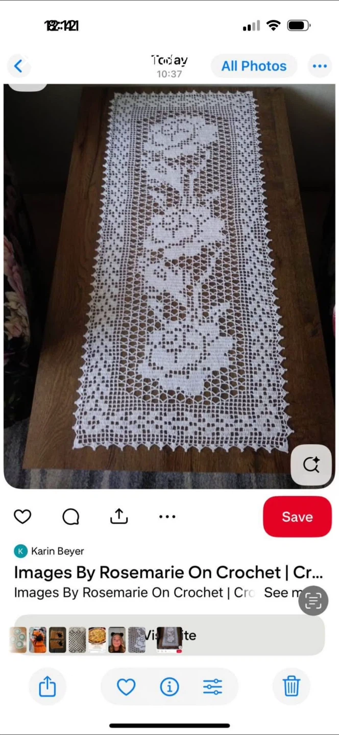 White Crochet Table Runner