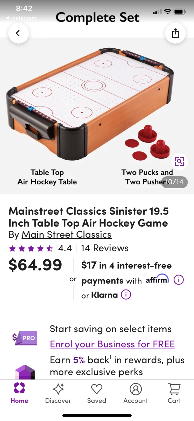 Mainstreet Classics Sinister 19.5 Inch Air Hockey Table