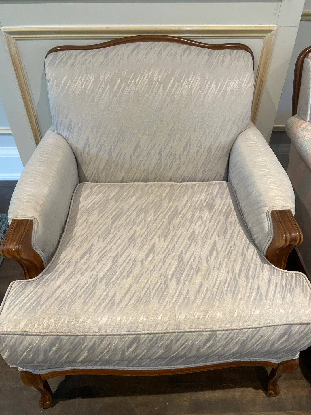 Accent Armchair with Upholstered Seat and Wood Accents - photo 2