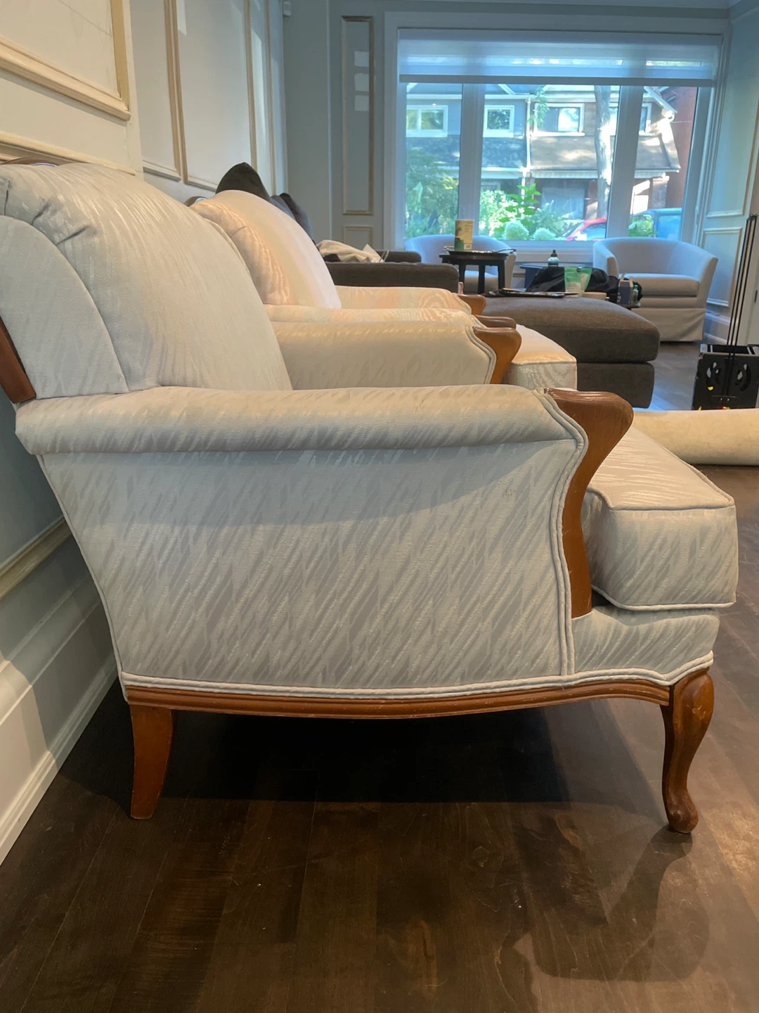 Accent Armchair with Upholstered Seat and Wood Accents - photo 4