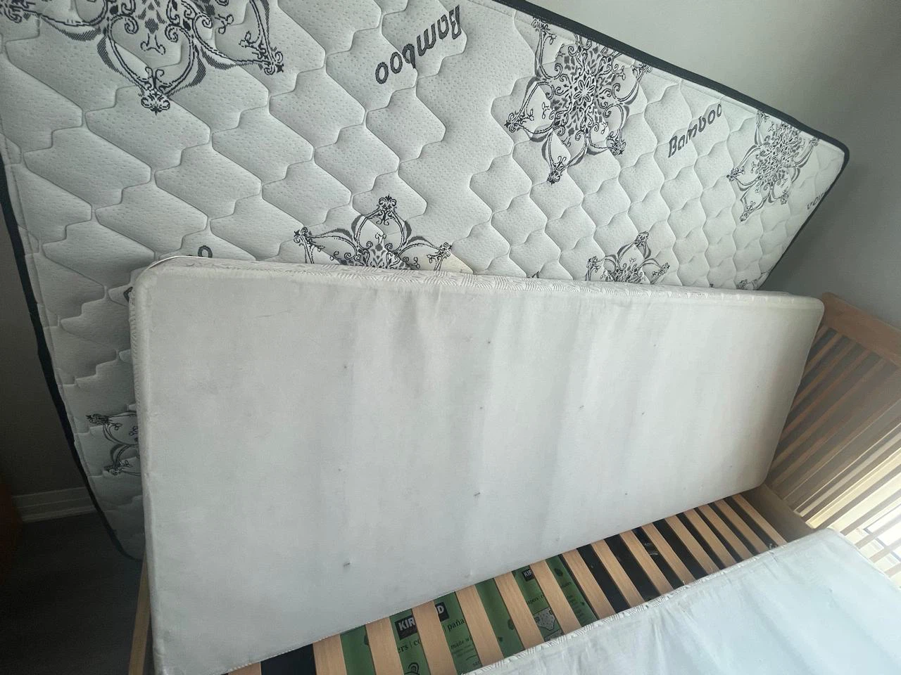 Bamboo Mattress and 2 piece Wooden box spring