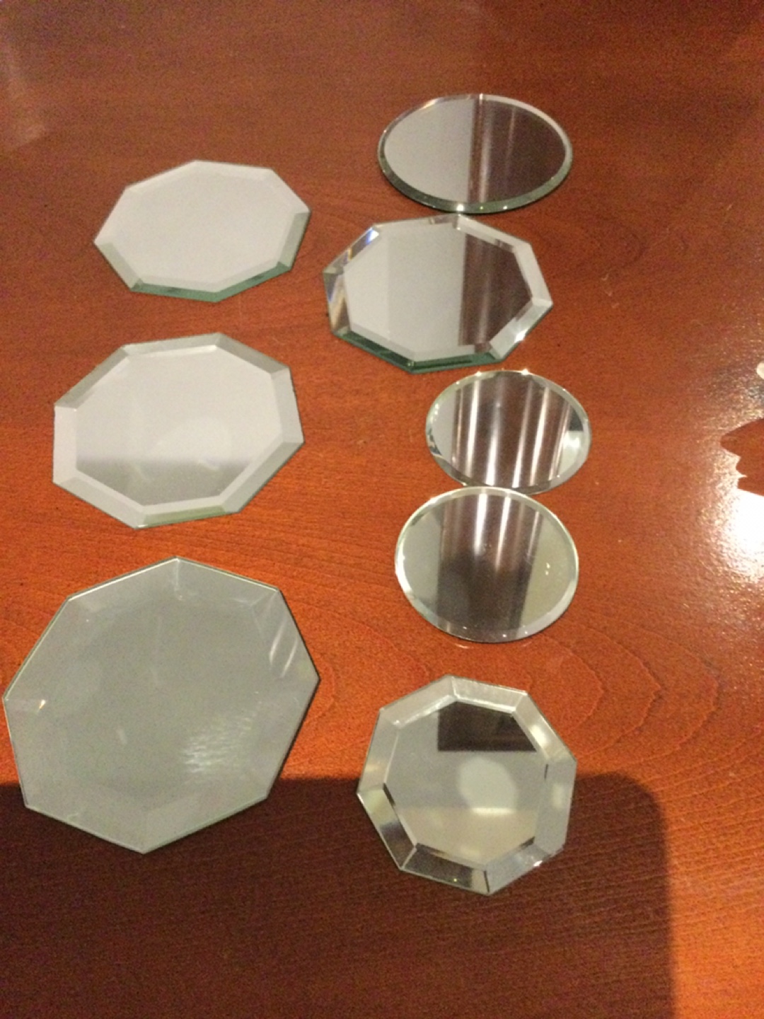 Crystal Animal Figurines and Mirror Set