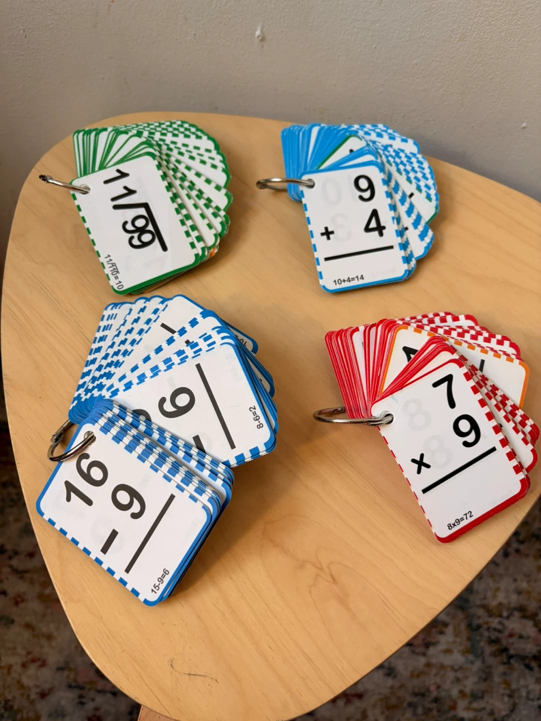 Over 250 math flash cards