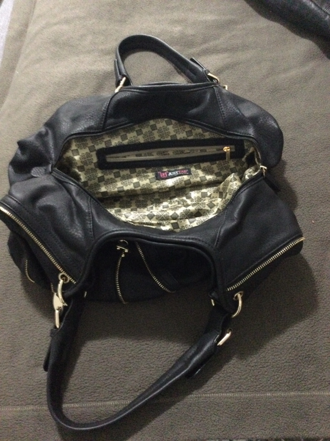 Black Faux Leather  Handbag - photo 2