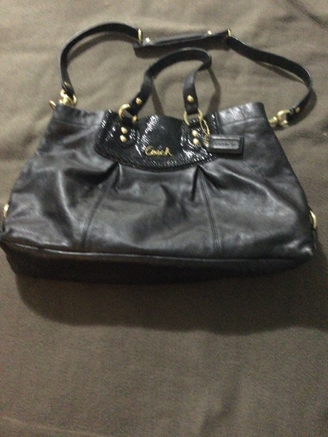 Black Coach Leather Handbag - photo 2
