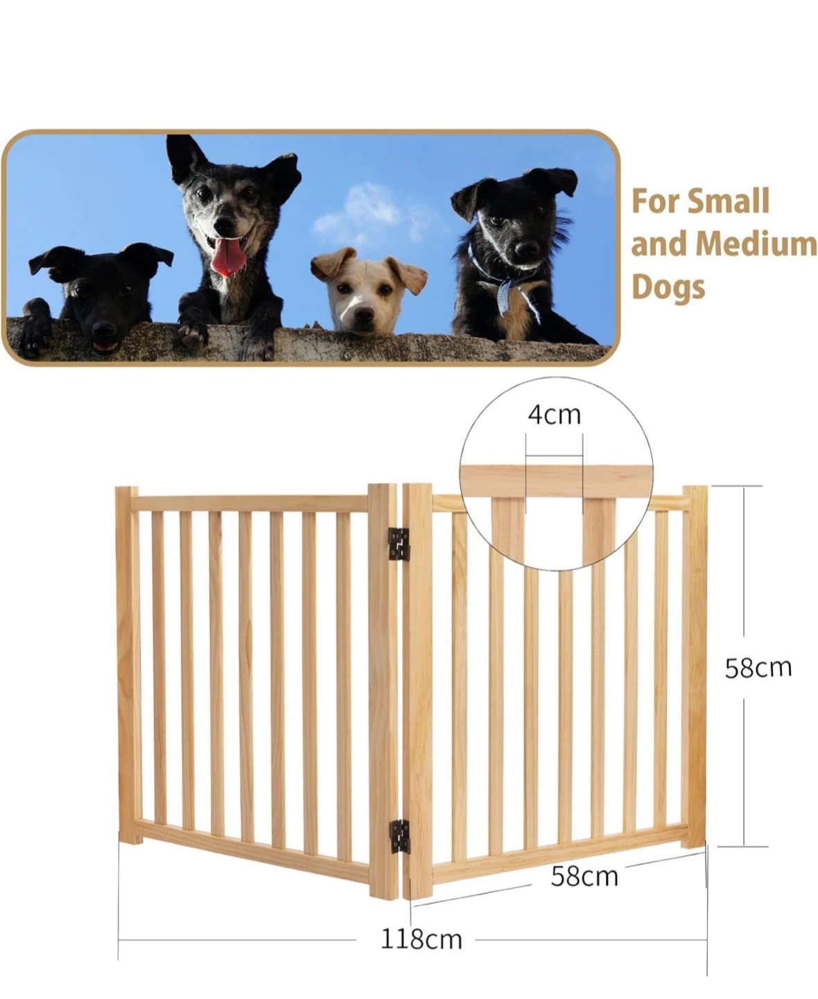 Solid Wood Freestanding Pet Gate SFP - photo 3