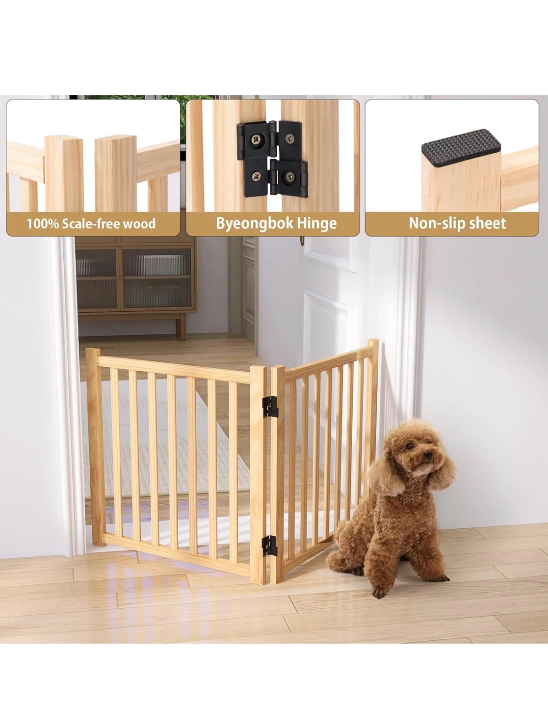 Solid Wood Freestanding Pet Gate SFP - photo 5