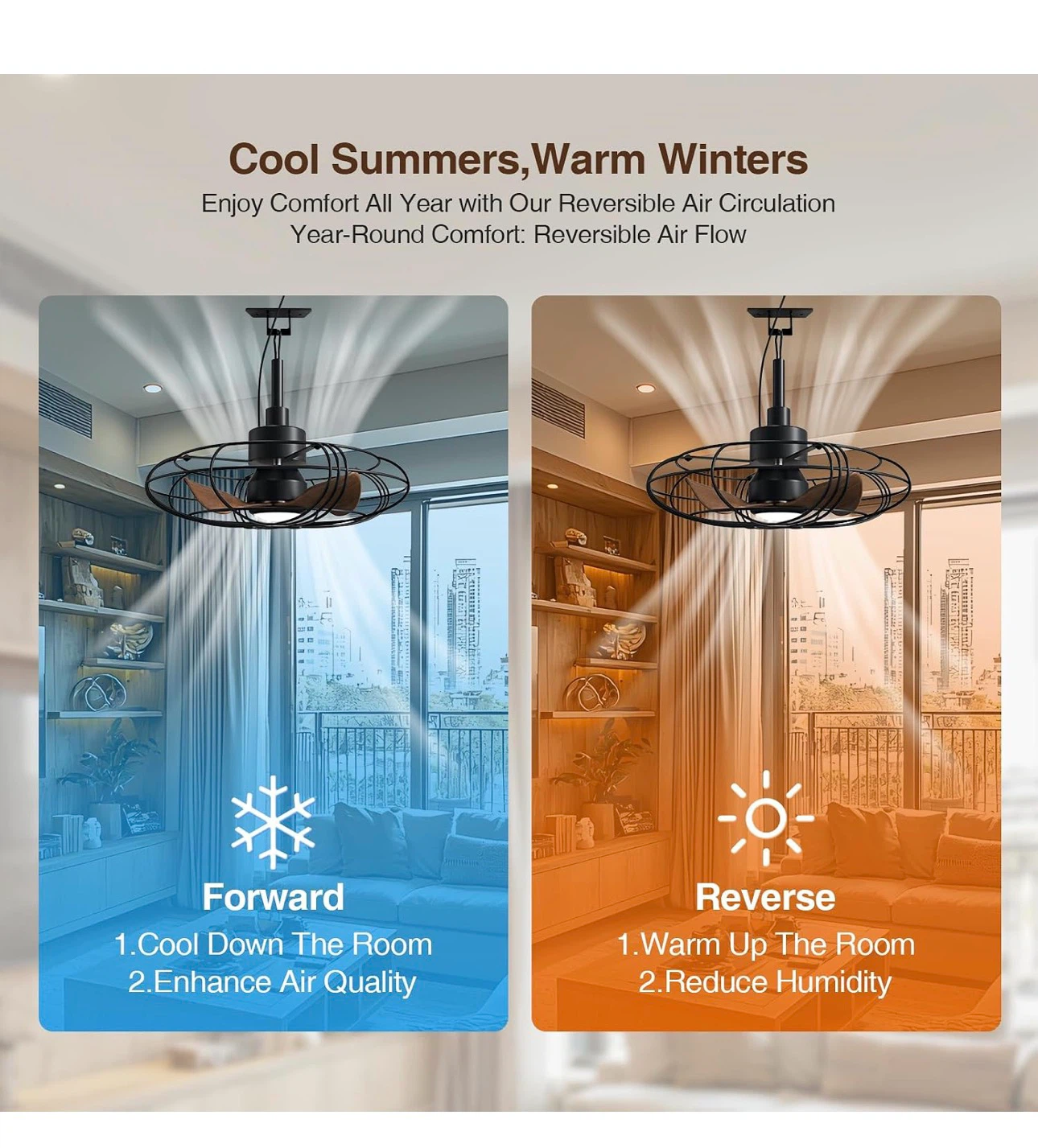 21" Outdoor Ceiling Fan with Lights & Remote , Black GPG - photo 2